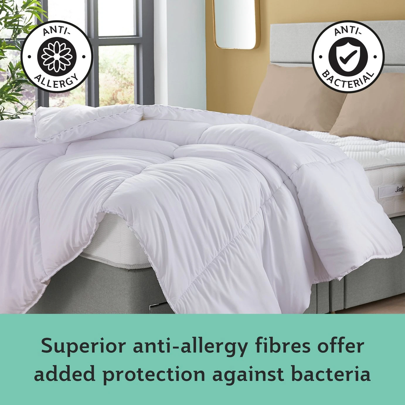 Sealy Anti Allergy Hollowfibre 10.5Tog Duvet - Single 4 Sealy Anti Allergy Hollowfibre 10.5Tog Duvet - Single - Image 2