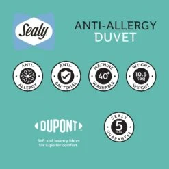 Sealy Anti Allergy Hollowfibre 10.5Tog Duvet - Single 19 Sealy Anti Allergy Hollowfibre 10.5Tog Duvet - Single -Habitat 1156623 R Z010A