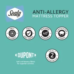 Sealy Anti Allergy Hollowfibre Mattress Topper - Double 19 Sealy Anti Allergy Hollowfibre Mattress Topper - Double -Habitat 1156702 R Z009A
