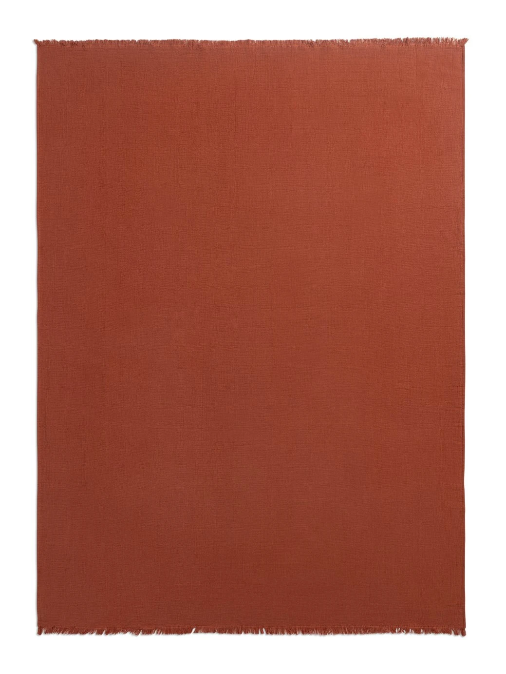 Habitat Cotton Plain Textured Throw - Terracotta - 150x200cm 7 Habitat Cotton Plain Textured Throw - Terracotta - 150x200cm - Image 5