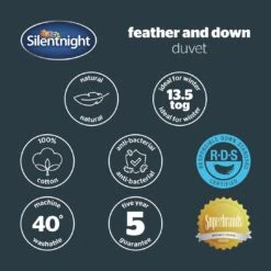 Silentnight Duck Feather & Down 13.5 Tog Duvet - Double -Habitat 1934199 R Z010A