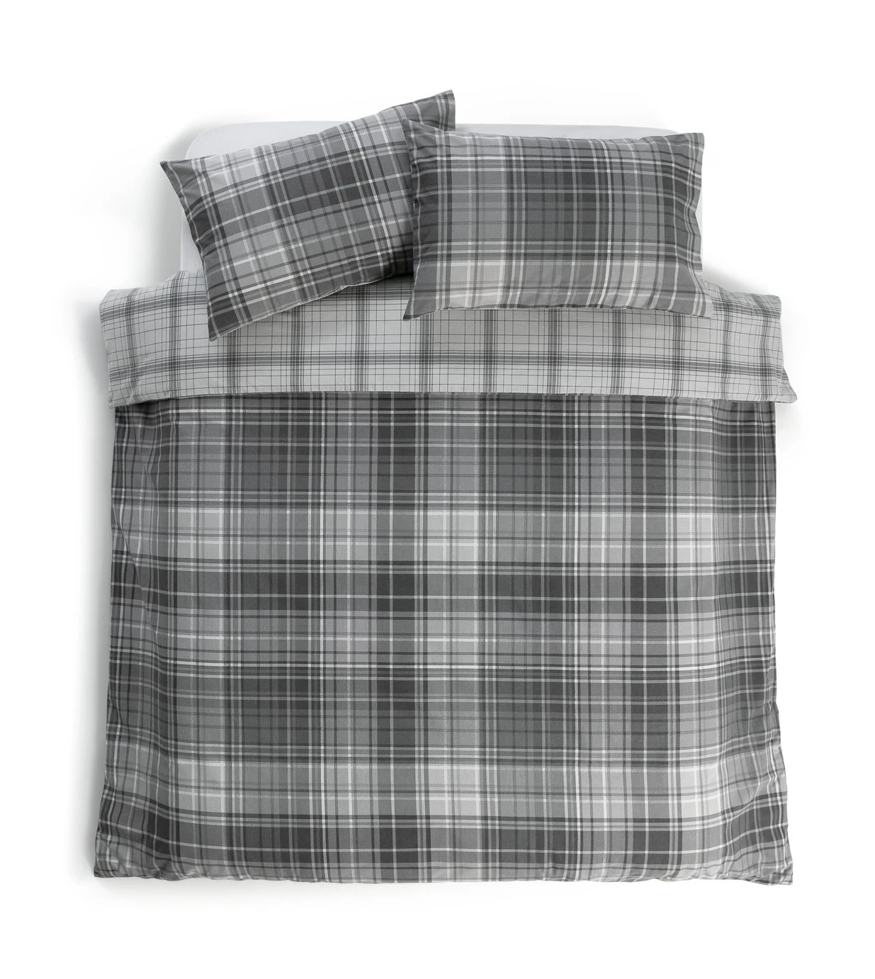 Habitat Grey Brushed Check Bedding Set - Single 5 Habitat Grey Brushed Check Bedding Set - Single - Image 3