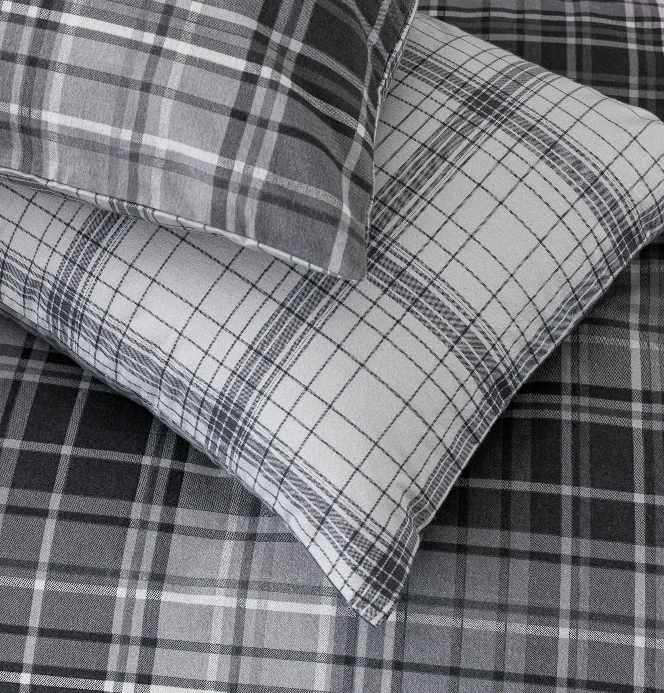 Habitat Grey Brushed Check Bedding Set - Single 6 Habitat Grey Brushed Check Bedding Set - Single - Image 4