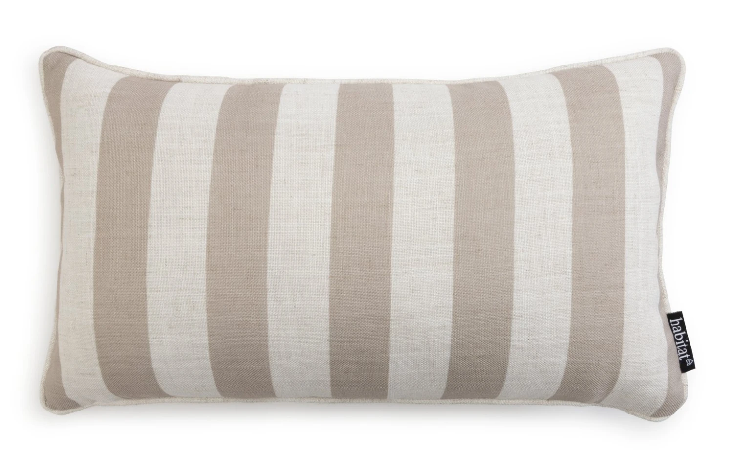 Habitat Striped Cushion - Coffee Cream - 30x50cm