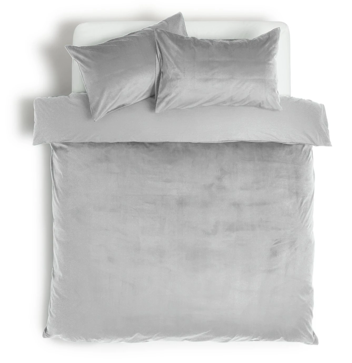 Habitat Plain Velvet Silver Bedding Set - Double 5 Habitat Plain Velvet Silver Bedding Set - Double - Image 3