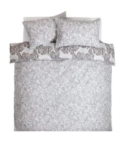 Habitat Brushed Cotton Deer Print Grey Bedding Set - Single -Habitat 2729107 R Z003A