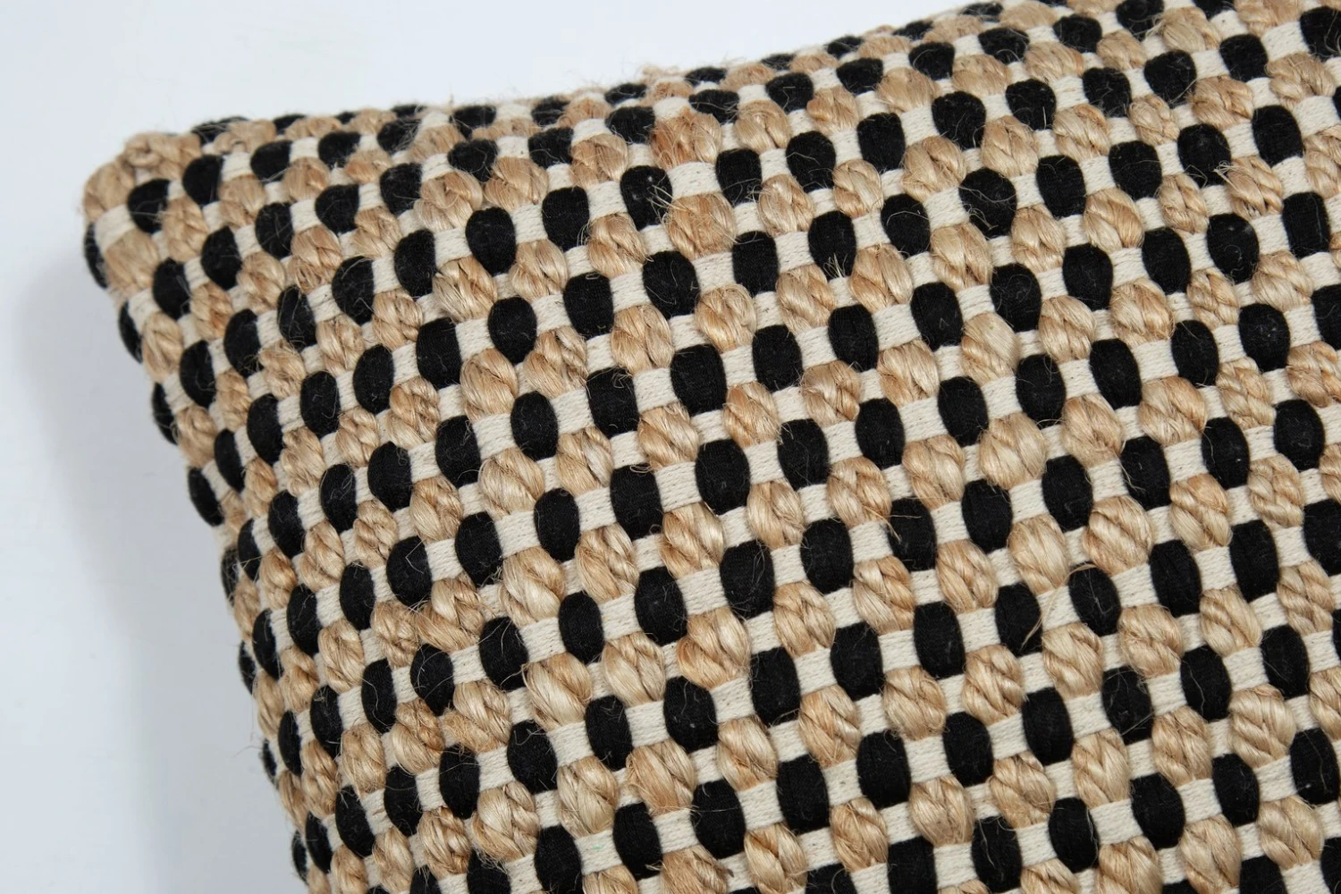 Habitat Jute Mono Check Cushion - Natural - 43X43cm 4 Habitat Jute Mono Check Cushion - Natural - 43X43cm - Image 2