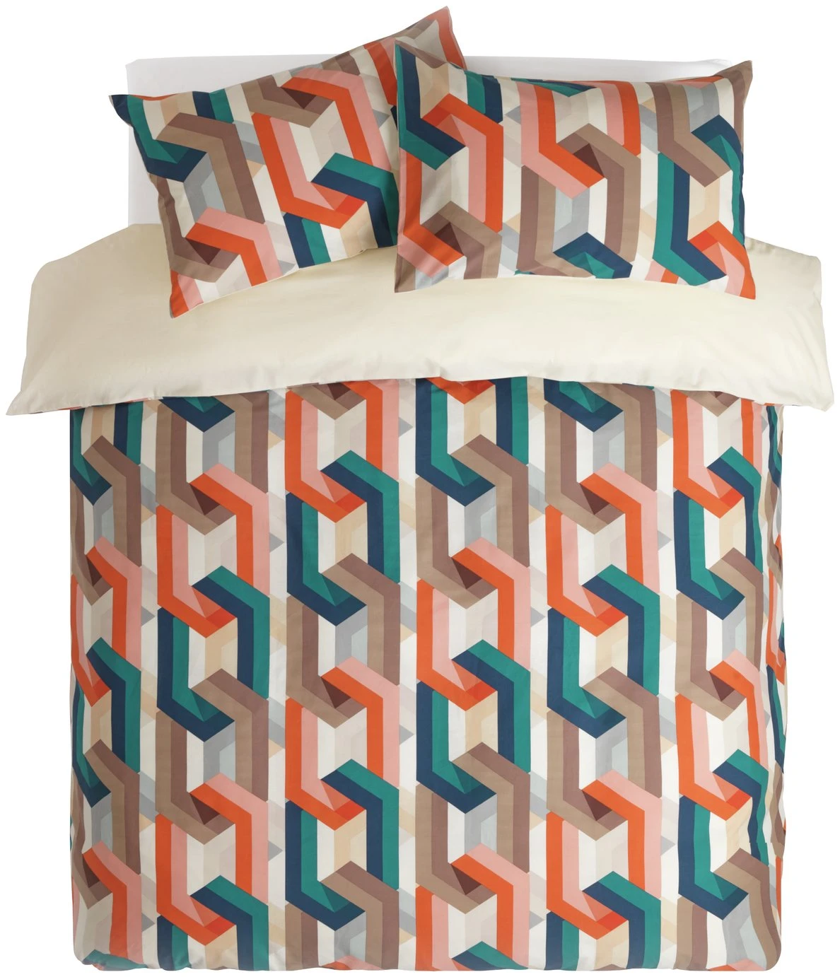 Habitat Cotton Chain Print Multicolor Bedding Set - Single 5 Habitat Cotton Chain Print Multicolor Bedding Set - Single - Image 3