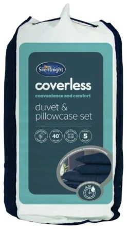 Silentnight Coverless 10.5Tog Navy Duvet &Pillowcase- Single