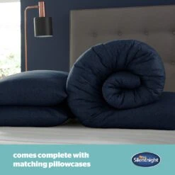 Silentnight Coverless 10.5Tog Navy Duvet &Pillowcase- Single -Habitat 3032257 R Z005A