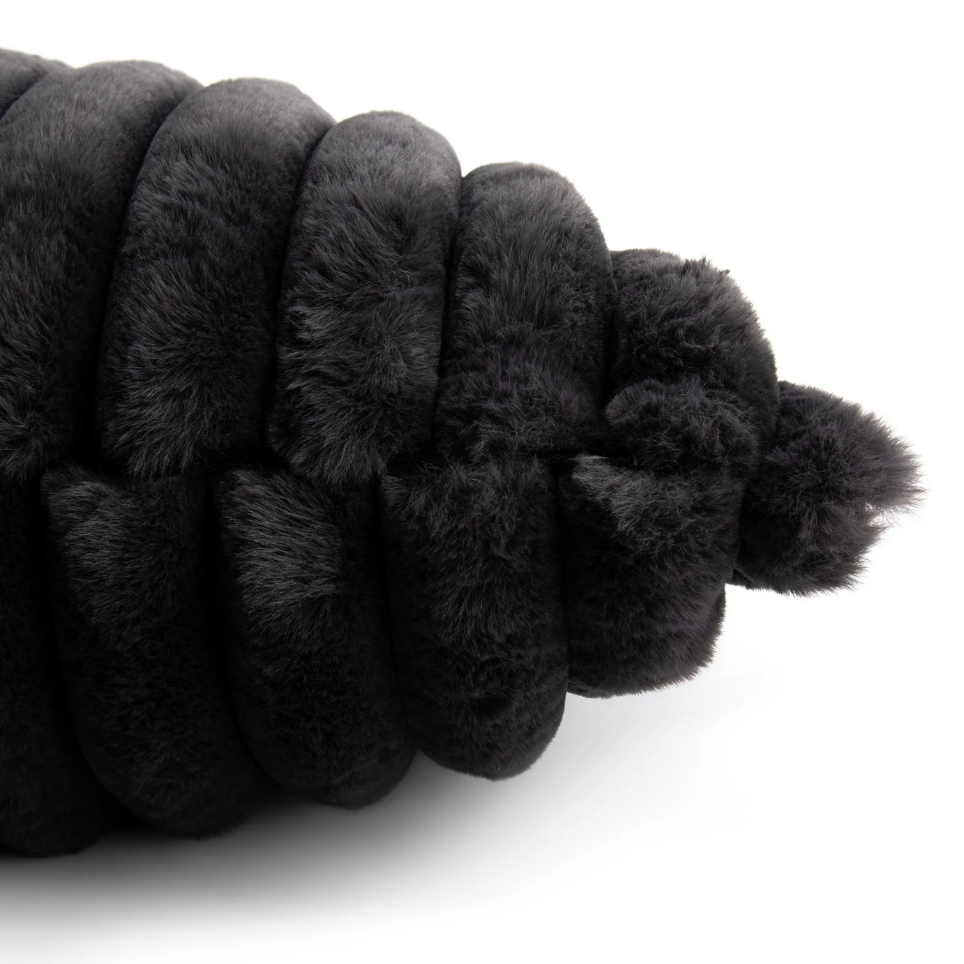 Habitat Ribbed Faux Fur Cushion - Charcoal - 50X50cm 6 Habitat Ribbed Faux Fur Cushion - Charcoal - 50X50cm - Image 4