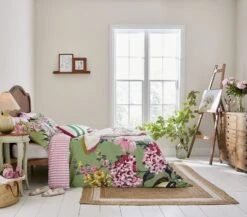 Joules Cotton Pheasant Floral Green Bedding Set - Single 6 Joules Cotton Pheasant Floral Green Bedding Set - Single -Habitat 3068623 R Z002A