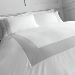 Bianca Cotton 180 TC Tailored White Bedding Set - Double -Habitat 3080175 R Z004A