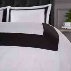 Bianca Cotton 180 TC Tailored Black Bedding Set - Double 9 Bianca Cotton 180 TC Tailored Black Bedding Set - Double -Habitat 3080292 R Z004A