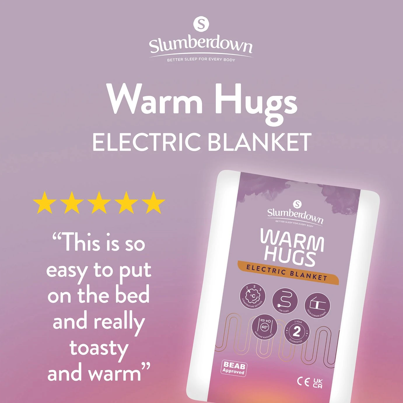 Slumberdown Warm Hugs Electric Blanket - Small Single 4 Slumberdown Warm Hugs Electric Blanket - Small Single - Image 2