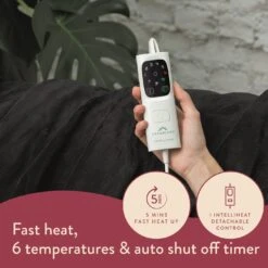 Dreamland Snuggle Up Black Heated Throw - Large 14 Dreamland Snuggle Up Black Heated Throw - Large -Habitat 3243699 R Z014A