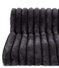 Habitat Ribbed Faux Fur Throw - Charcoal - 125X150cm 11 Habitat Ribbed Faux Fur Throw - Charcoal - 125X150cm -Habitat 3361320 R Z002A
