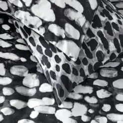 Habitat Cotton Bark Print Black & Grey Bedding Set - Double -Habitat 4095798 R Z002C