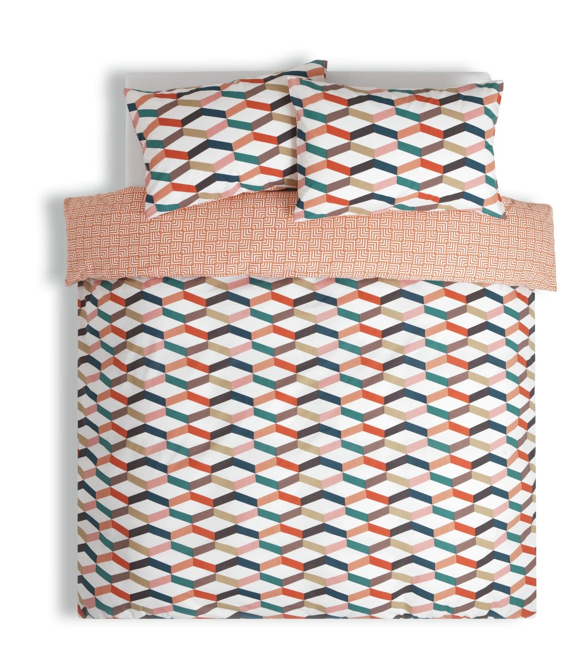 Habitat Geometric ZigZag Multicolour Bedding Set - Single 5 Habitat Geometric ZigZag Multicolour Bedding Set - Single - Image 3