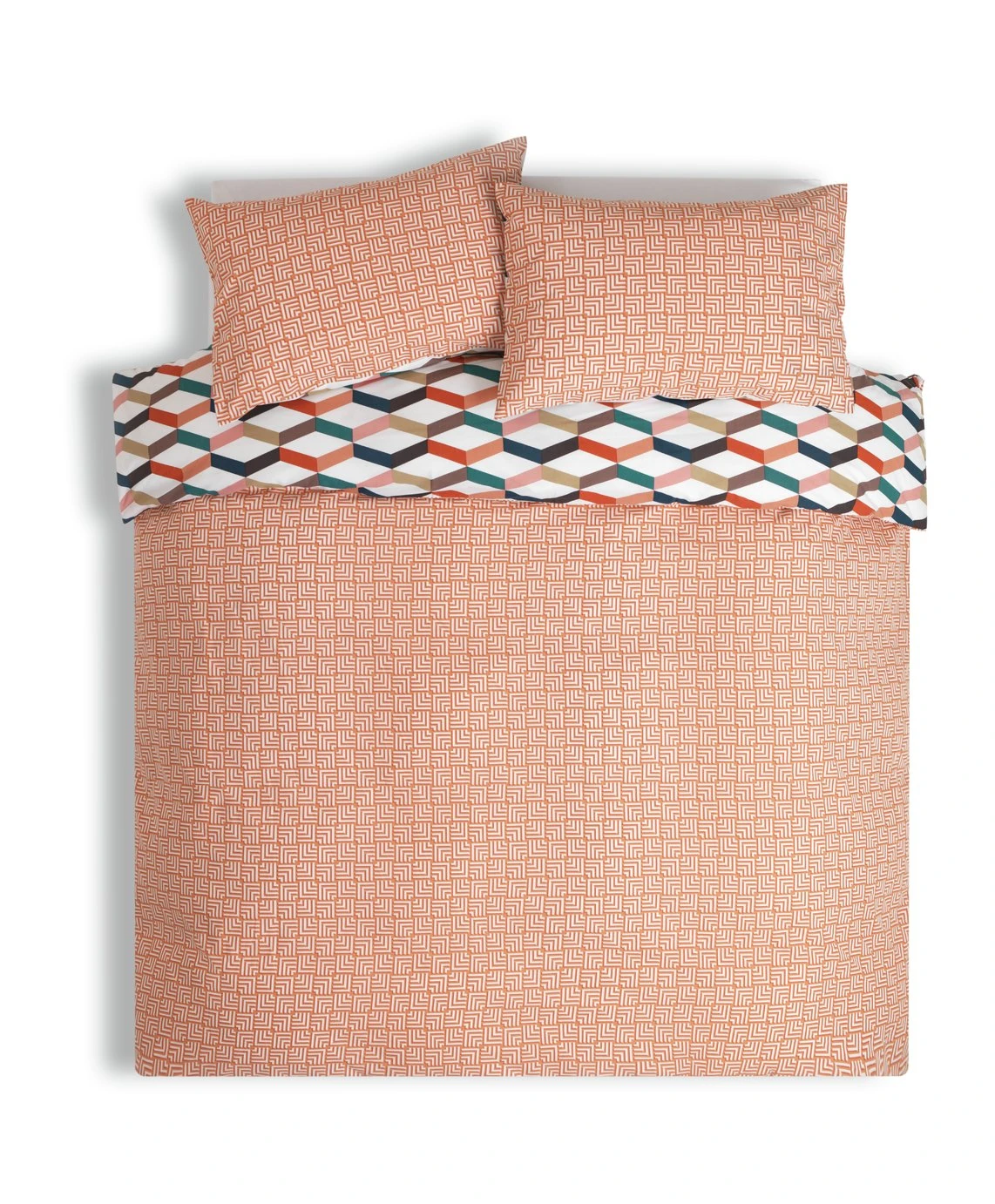 Habitat Geometric ZigZag Multicolour Bedding Set - Single 7 Habitat Geometric ZigZag Multicolour Bedding Set - Single - Image 5