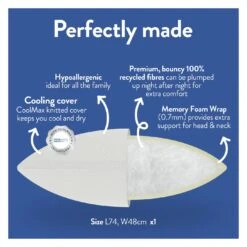 Slumberdown Cool Max Memory Support Firm Pillow -Habitat 4539481 R Z006A