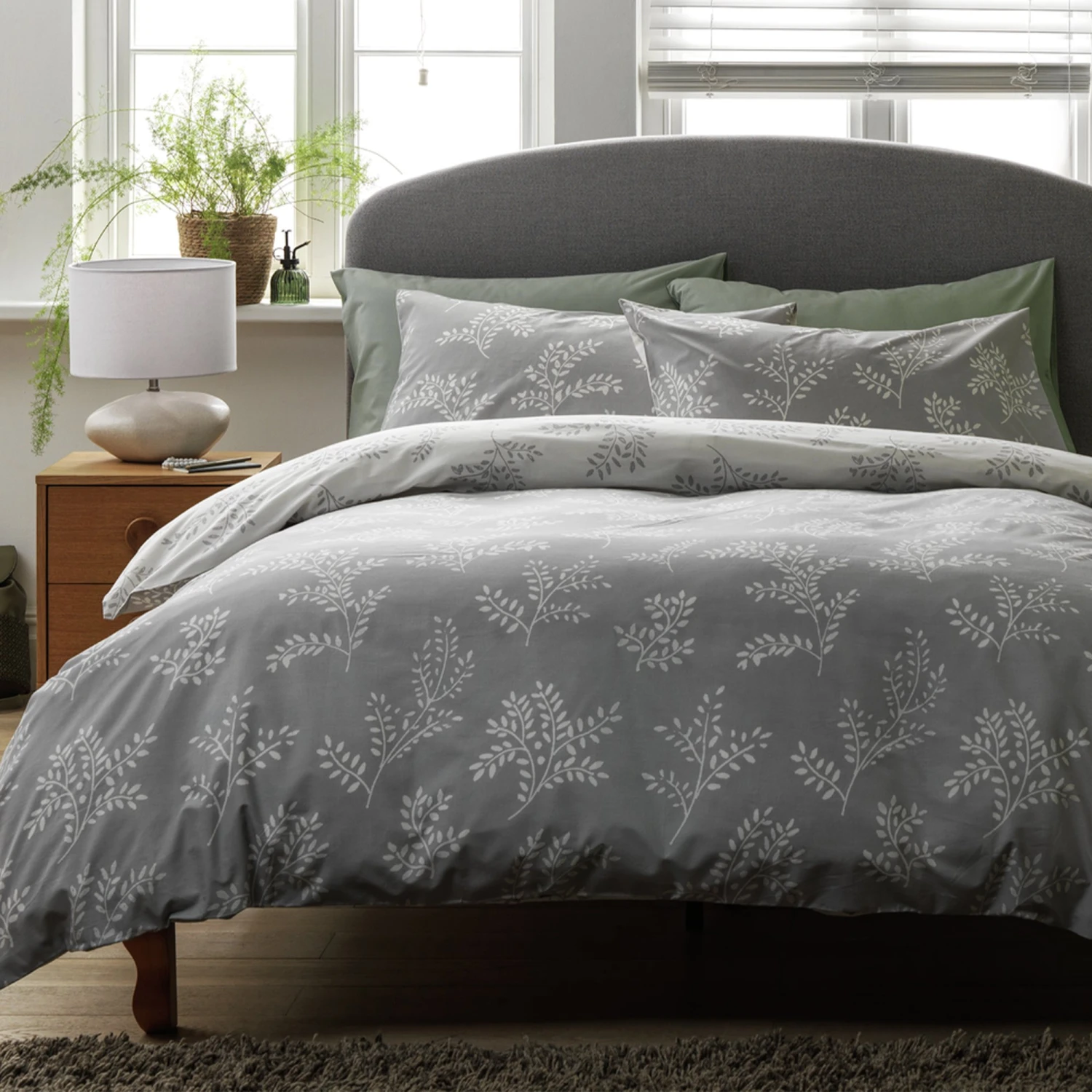 Habitat Floral Trail Grey Bedding Set - Single 3 Habitat Floral Trail Grey Bedding Set - Single