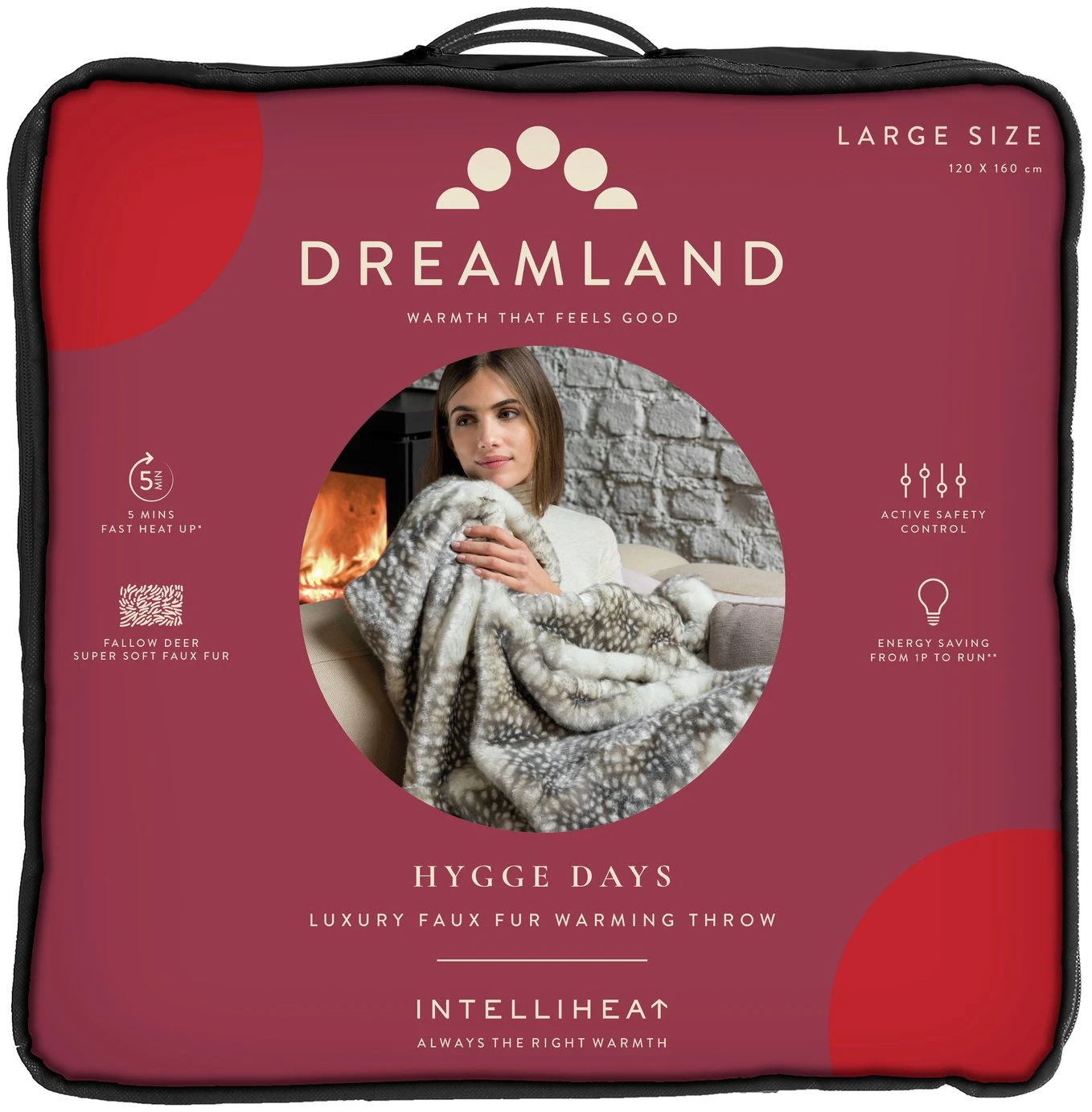 Dreamland Luxury Faux Fur Heated Throw - Large 3 Dreamland Luxury Faux Fur Heated Throw - Large
