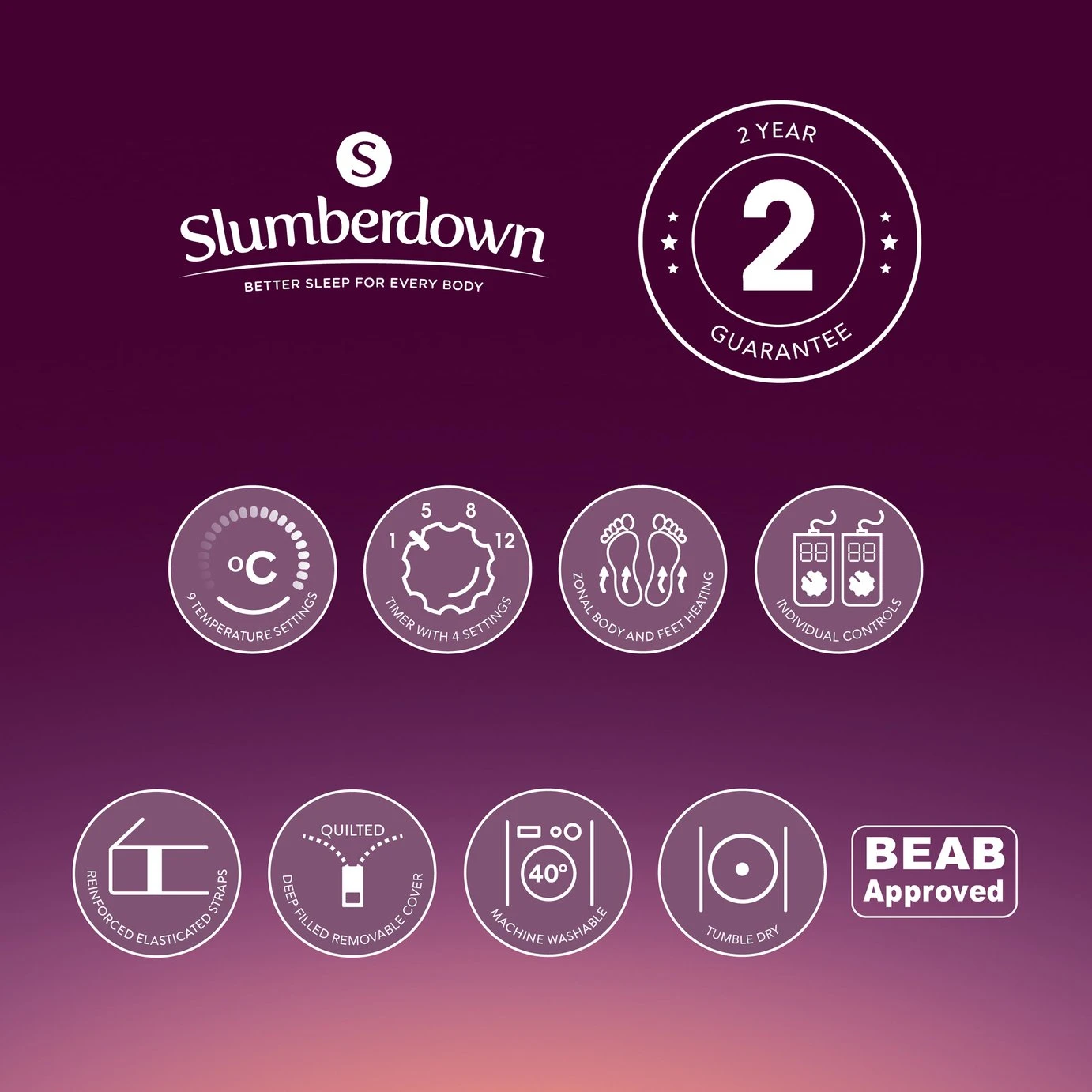 Slumberdown Perfectly Warm Luxury Electric Blanket-King Dual 15 Slumberdown Perfectly Warm Luxury Electric Blanket-King Dual - Image 13