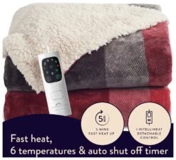 Dreamland Sherpa Tartan Reversible Overblanket -Habitat 4883333 R Z005A