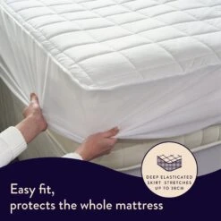 Dreamland Organic Cotton Warming Mattress Protector-Double -Habitat 4886299 R Z005A