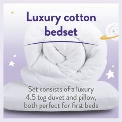Slumberdown Luxury Cotton 4.5Tog Kids Duvet & Pillow –Single 20 Slumberdown Luxury Cotton 4.5Tog Kids Duvet & Pillow –Single -Habitat 5459010 R Z003A