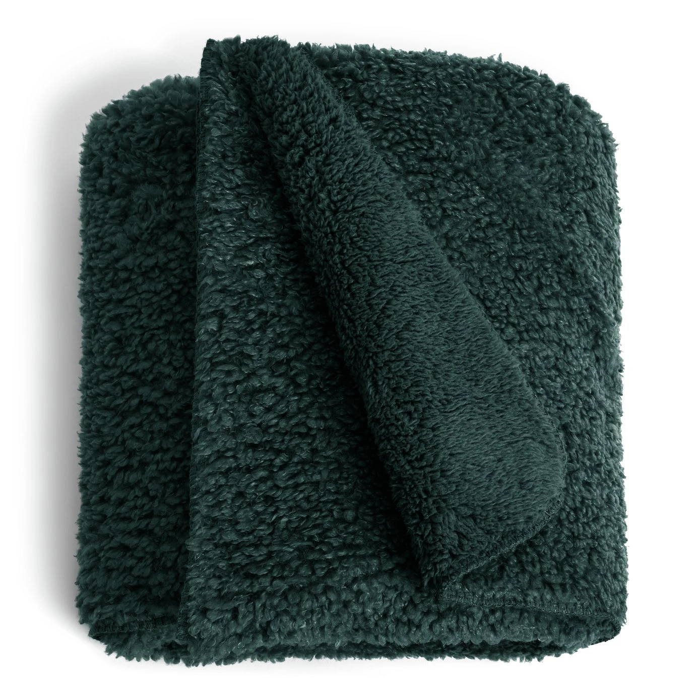 Habitat Faux Shearling Throw - Green - 125X150cm 3 Habitat Faux Shearling Throw - Green - 125X150cm