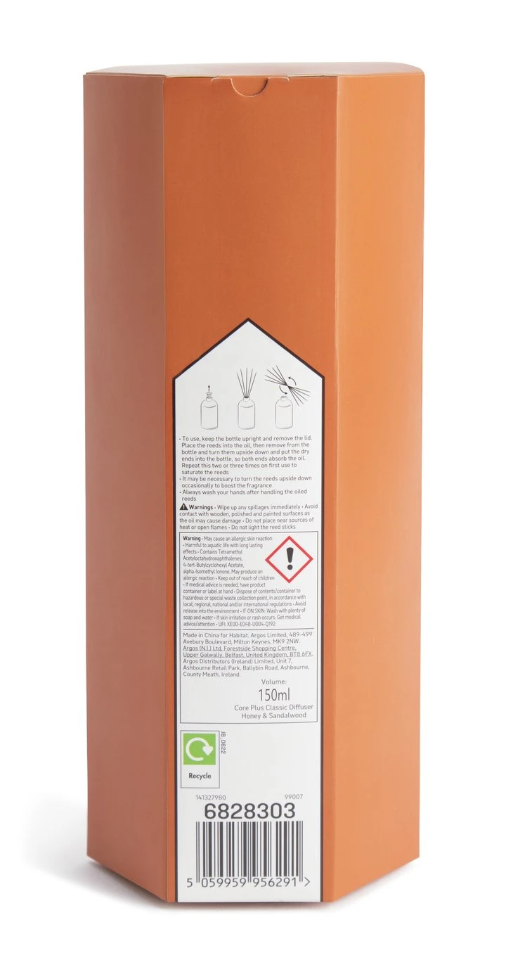 Habitat 150ml Scented Diffuser - Honey & Sandalwood 6 Habitat 150ml Scented Diffuser - Honey & Sandalwood - Image 4