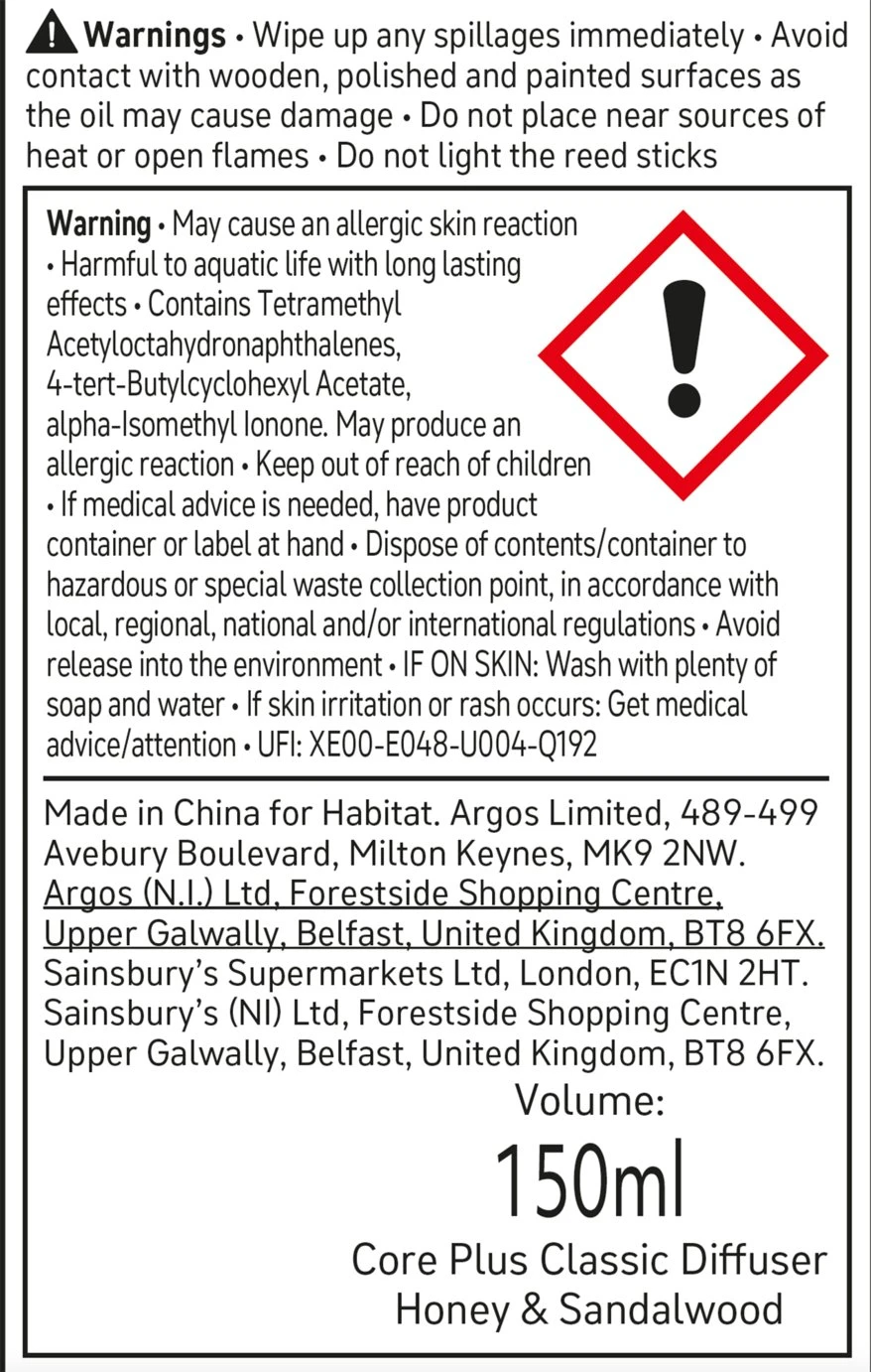 Habitat 150ml Scented Diffuser - Honey & Sandalwood 7 Habitat 150ml Scented Diffuser - Honey & Sandalwood - Image 5