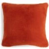 Habitat Plain Faux Fur Cushion - Burnt Orange - 43X43cm