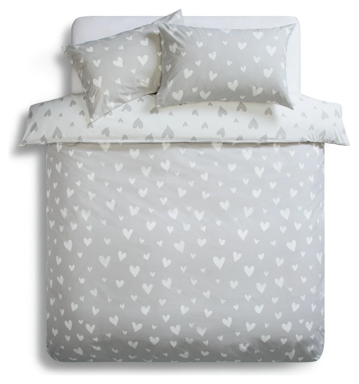 Habitat Hearts Grey & White Bedding Set - Single 7 Habitat Hearts Grey & White Bedding Set - Single - Image 5