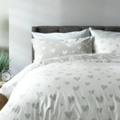Habitat Hearts Grey & White Bedding Set - Single 15 Habitat Hearts Grey & White Bedding Set - Single -Habitat 8291251 R Z006A