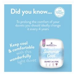 Slumberdown Summer Cool 4.5 Tog Duvet - Single -Habitat 8356756 R Z007A