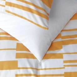 Habitat Stripe Mustard & White Bedding Set - Single -Habitat 8442323 R Z003A
