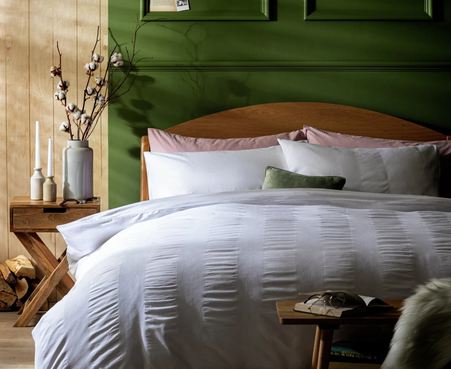 Habitat Cotton 300TC Waffle Striped White Bedding Set-Double 7 Habitat Cotton 300TC Waffle Striped White Bedding Set-Double - Image 5