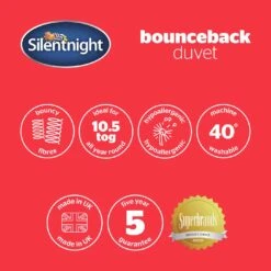 Silentnight Bounceback 10.5 Tog Duvet - Single -Habitat 8676357 R Z008A