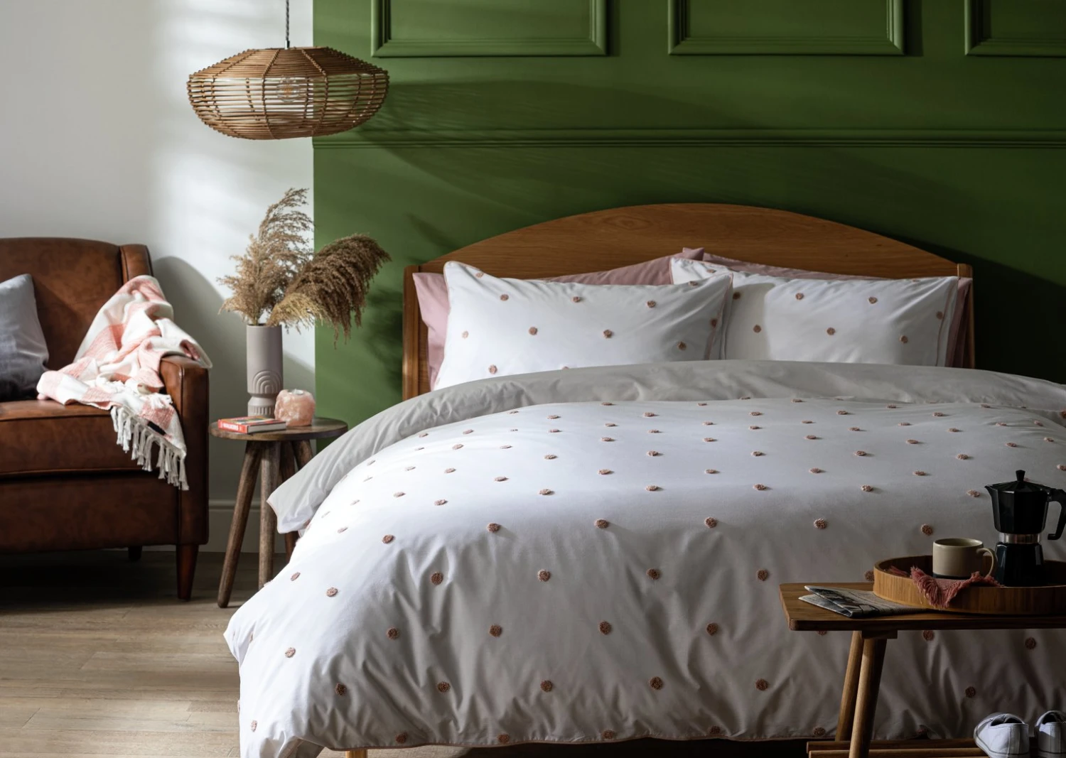 Habitat Tufted Spot Blush Pink Bedding Set - Single 8 Habitat Tufted Spot Blush Pink Bedding Set - Single - Image 6