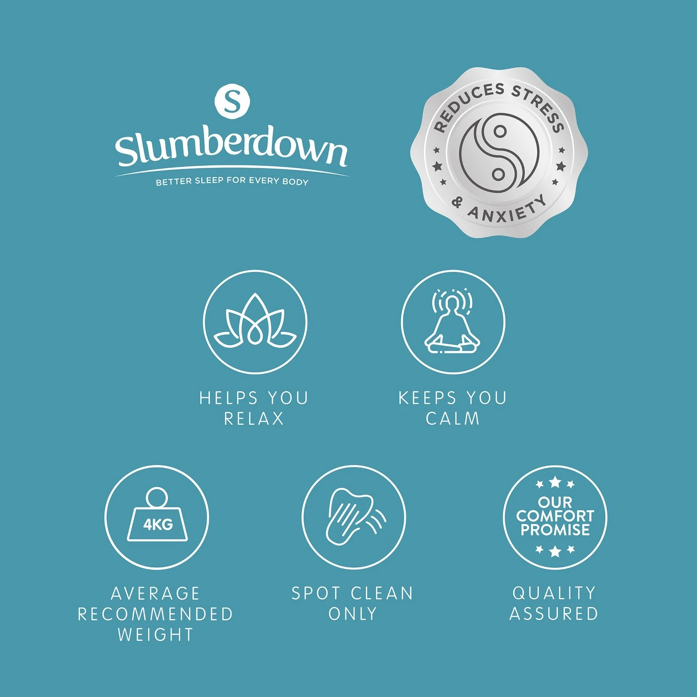 Slumberdown Wellbeing Kids Weighted Blanket - 4Kg 11 Slumberdown Wellbeing Kids Weighted Blanket - 4Kg - Image 9