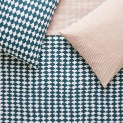 Habitat Cotton Scallop Teal Reversible Bedding Set - Double -Habitat 8985684 R Z007A
