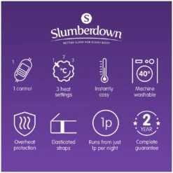 Slumberdown Essentials Electric Underblanket - Small Double 21 Slumberdown Essentials Electric Underblanket - Small Double -Habitat 9169131 R Z009A