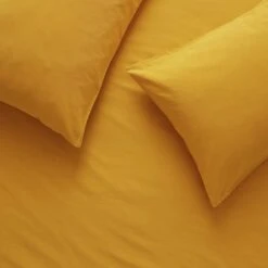 Habitat Stonewashed Cotton Plain Mustard Bedding Set -Double 11 Habitat Stonewashed Cotton Plain Mustard Bedding Set -Double -Habitat 9189252 R Z002A