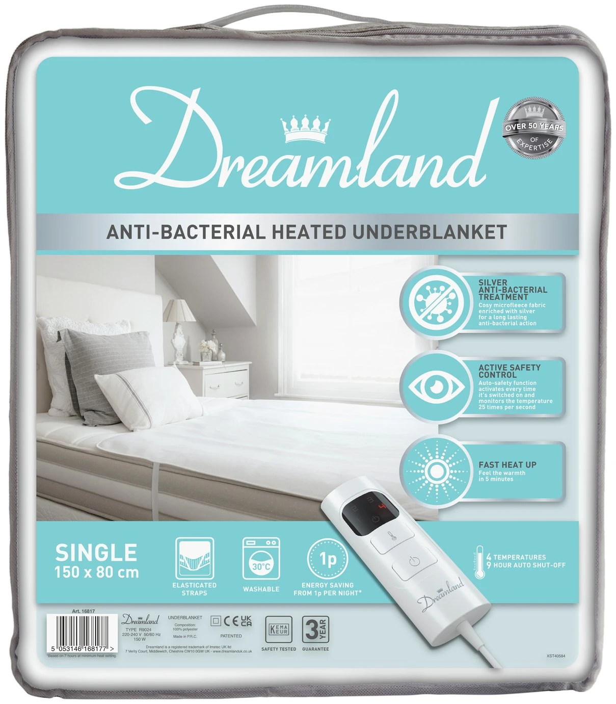 Dreamland Antibacterial Heated Underblanket - Single 2 Dreamland Antibacterial Heated Underblanket - Single