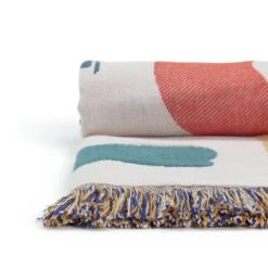 Habitat Studio Squiggle Cotton Throw - Multicoloured -Habitat 9340541 R Z002A