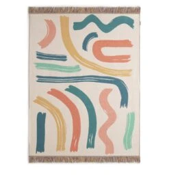Habitat Studio Squiggle Cotton Throw - Multicoloured -Habitat 9340541 R Z004A