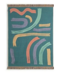 Habitat Studio Squiggle Cotton Throw - Multicoloured -Habitat 9340541 R Z005A